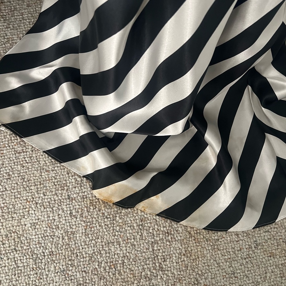 Adam Black and White Diagonal Stripe Maxi Skirt - Picture 2 of 6